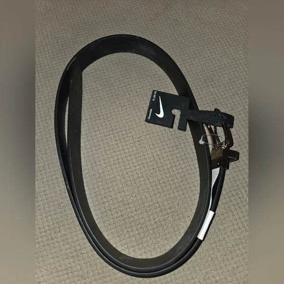 New Nike Reversible Men's Black & Brown XL 42-44 silver texture belt buckle - Picture 4 of 16